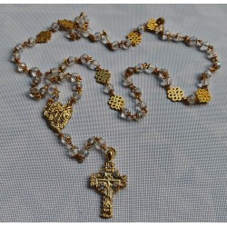 Rosario cuenta de cristal diámetro 8 baño oro (venta exclusiva en web santet)