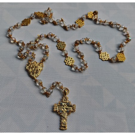 Rosario cuenta de cristal diámetro 8 baño oro (venta exclusiva en web santet)